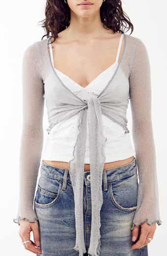 Sheer Tie Front Cardigan
