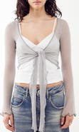 BDG Urban Outfitters Sheer Tie Front Cardigan