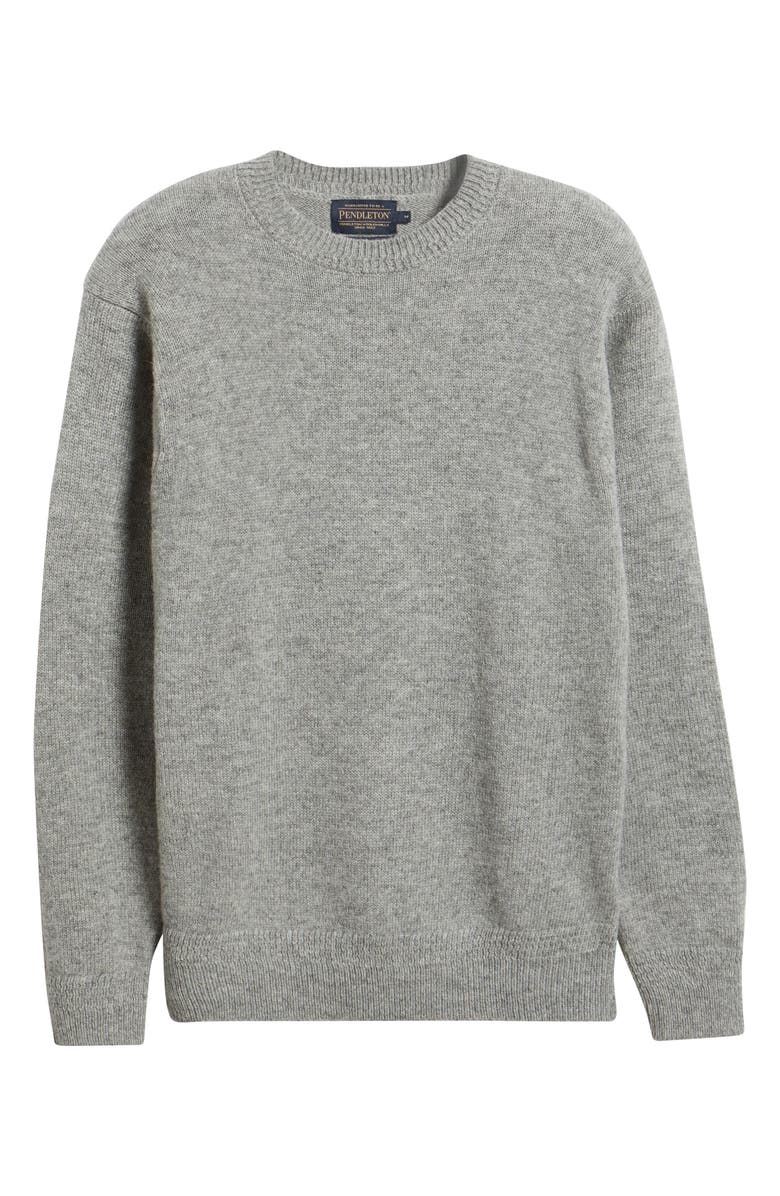 Pendleton Wool Crewneck Sweater, Alternate, color, Light Grey Heather