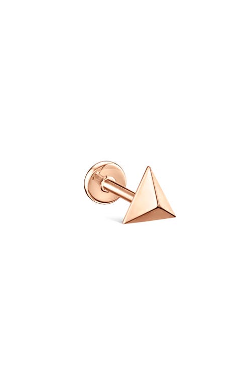 Maria Tash Faceted Triangle Single Threaded Stud Earring In Gold