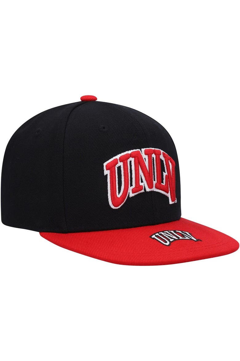 Youth Mitchell & Ness Black/Red UNLV Rebels Logo Bill Snapback Hat, Alternate, color, Black