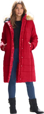 Roaman's Plus Size Knee Length Puffer Coat (plus)