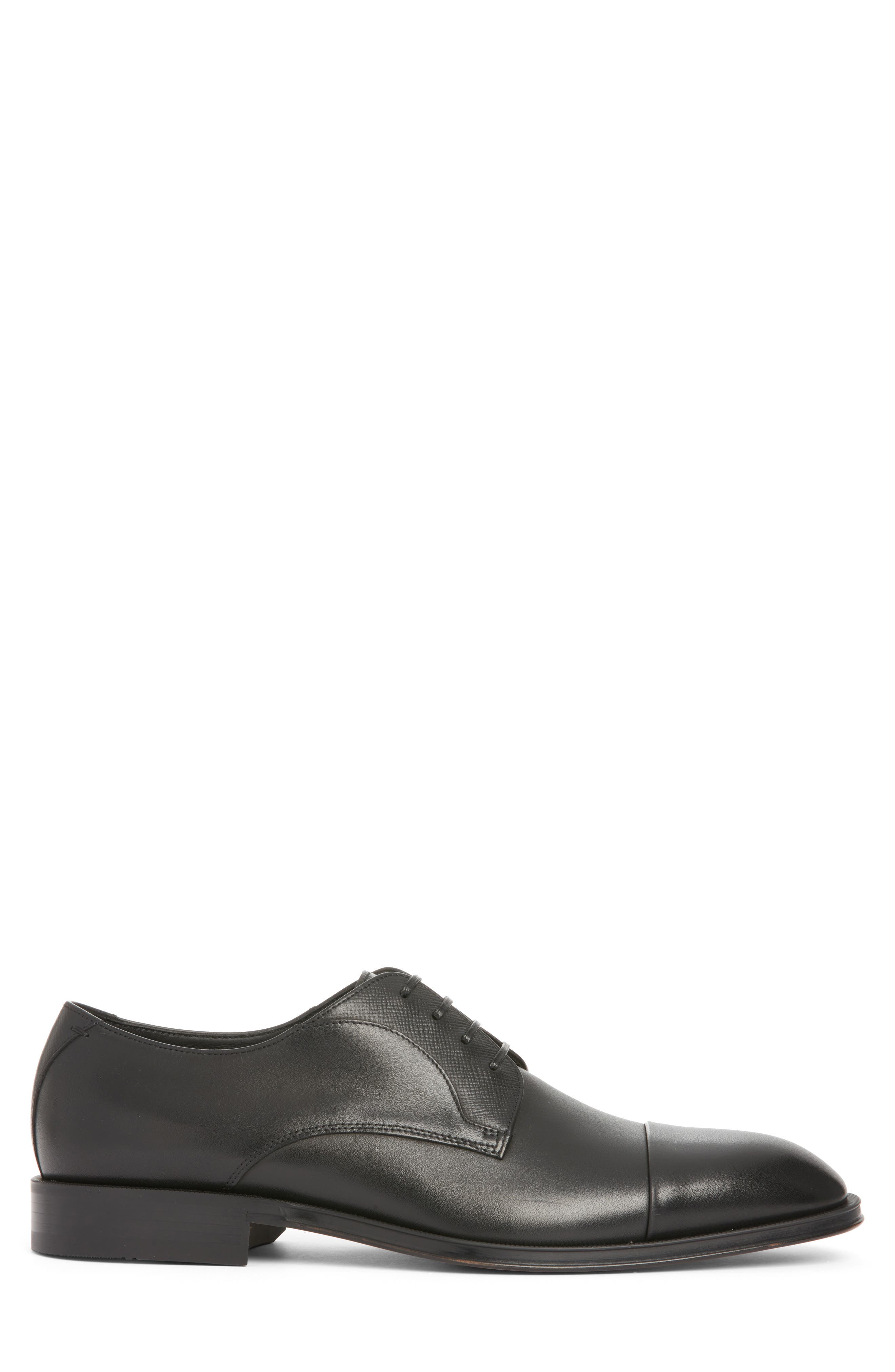 BOSS Derrek Cap Toe Derby, Alternate, color, Black