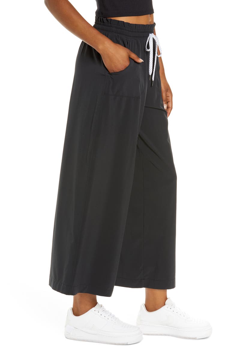 Zella Getaway Paperbag Waist Wide Leg Ankle Pants, Alternate, color,