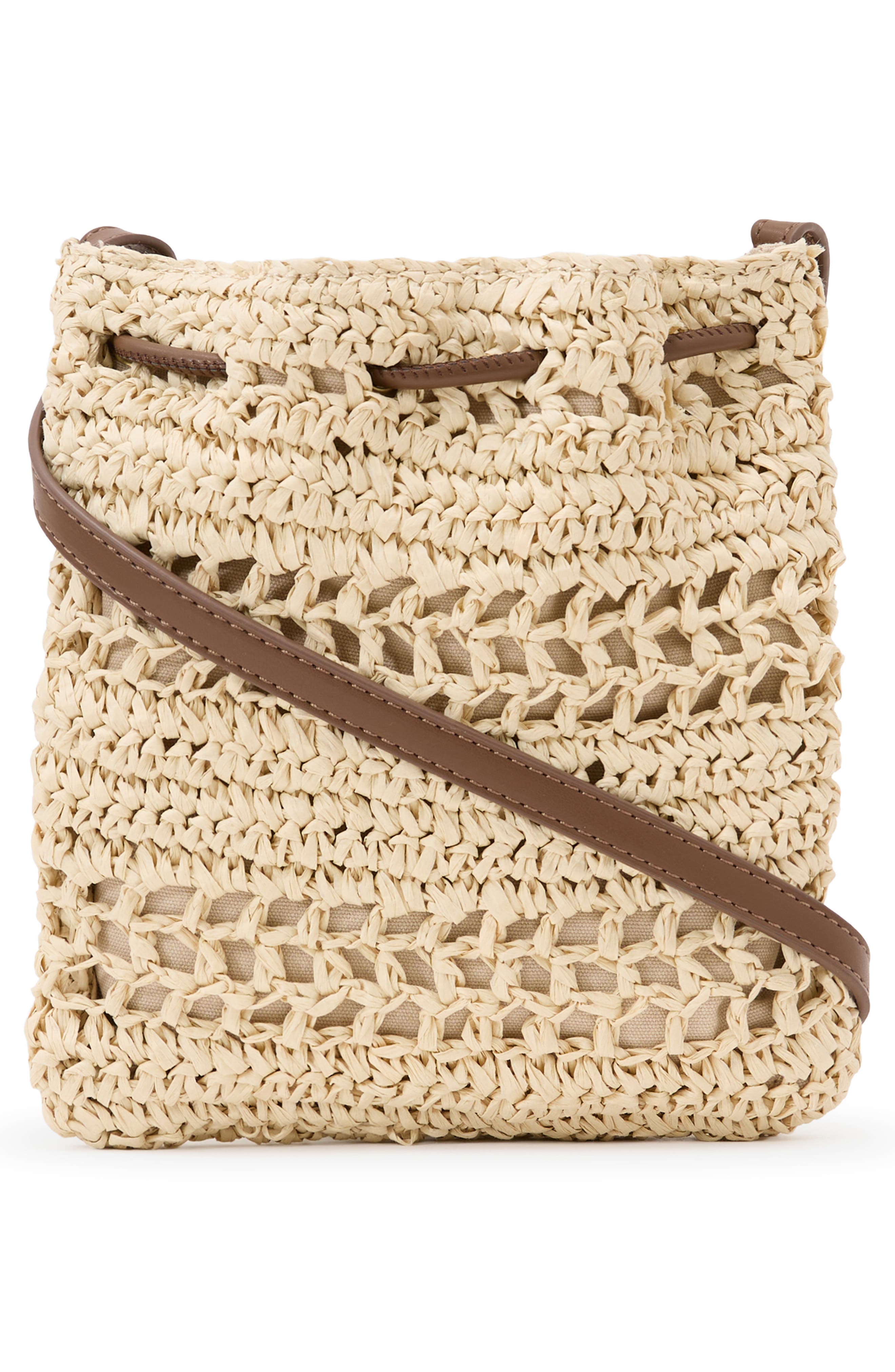 Esme Raffia Effect Mini Crossbody Bag, Alternate, color, NATURAL