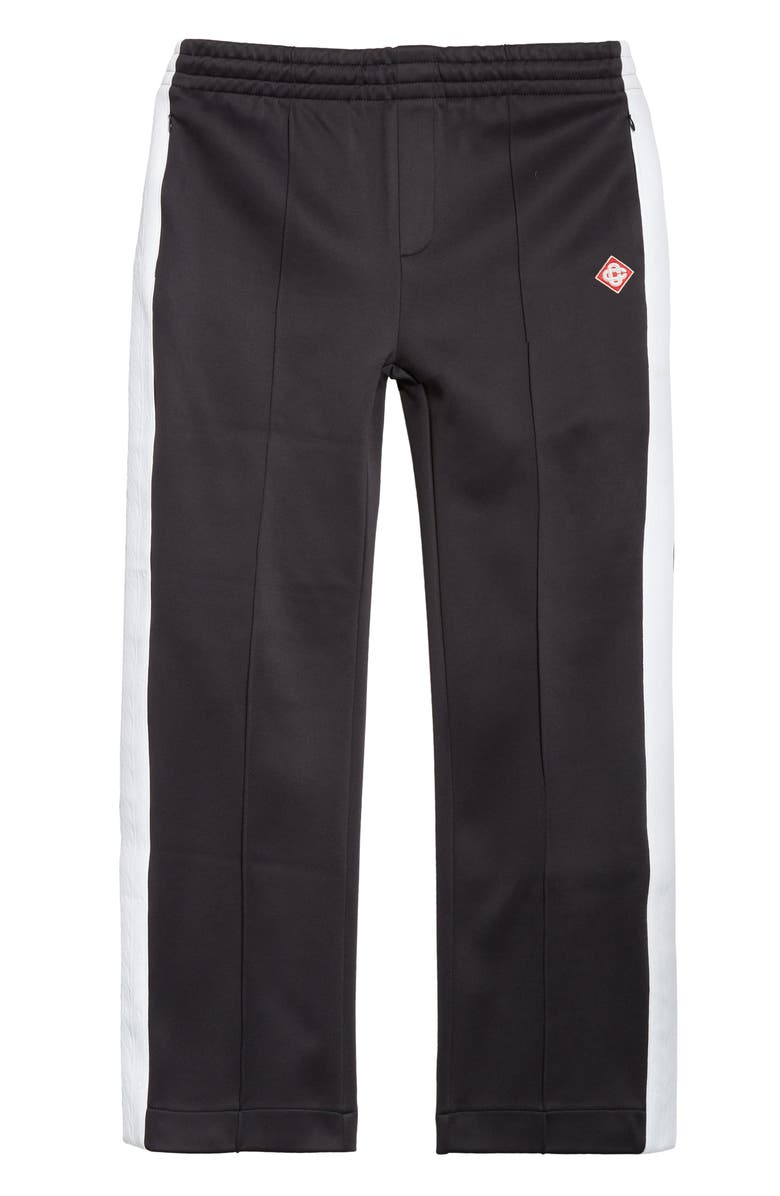 Casablanca Laurel Tape Scuba Knit Jersey Track Pants, Alternate, color, Black