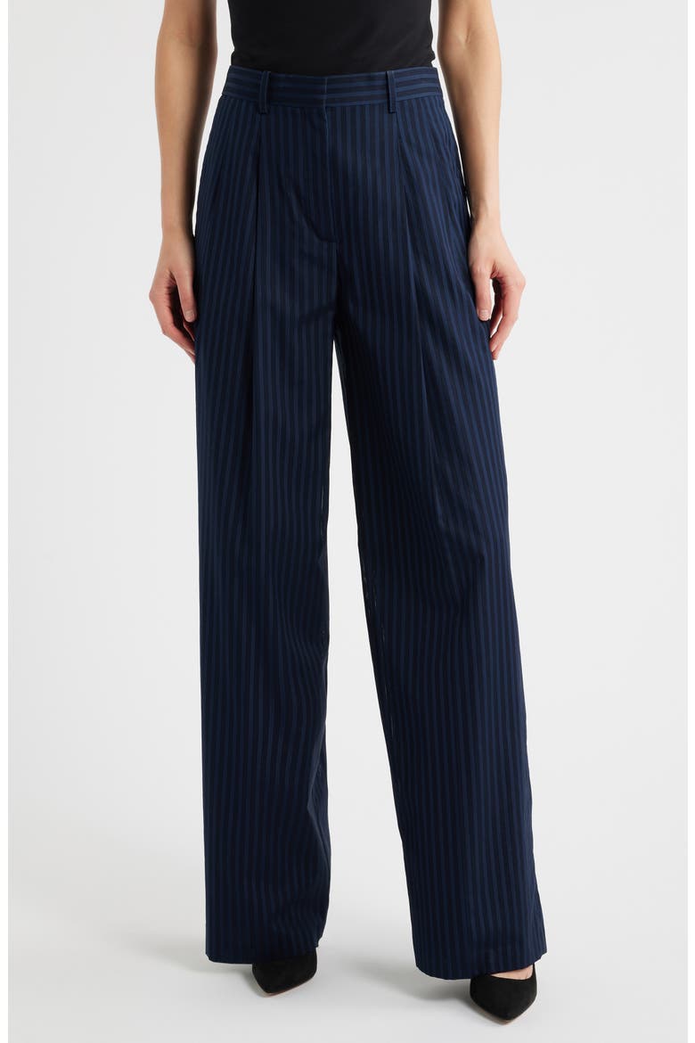 Pleated Wide Leg Pants, Main, color, NOCTURNE NAVY