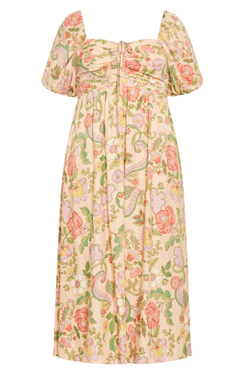 City Chic Ellea Puff Sleeve Maxi Dress, Alternate, color, Bellini