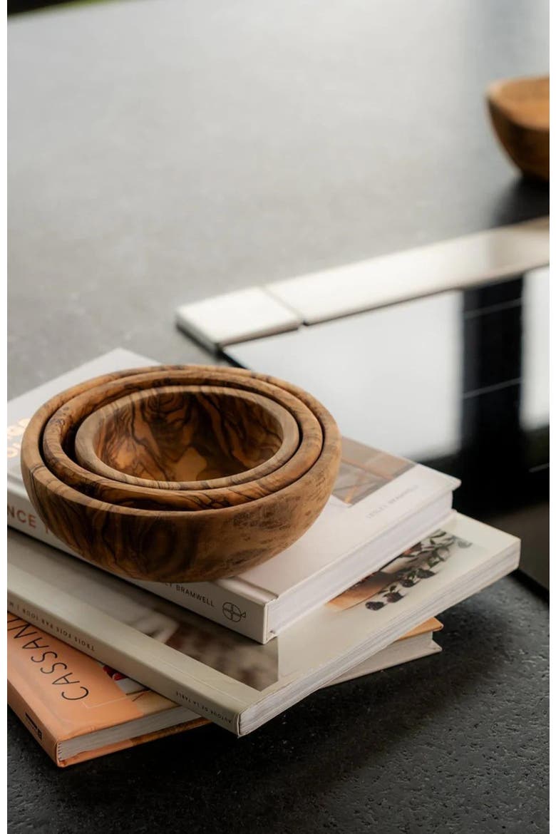 Olive Wood Nesting Bowls Set of 3, Alternate, color, Natural