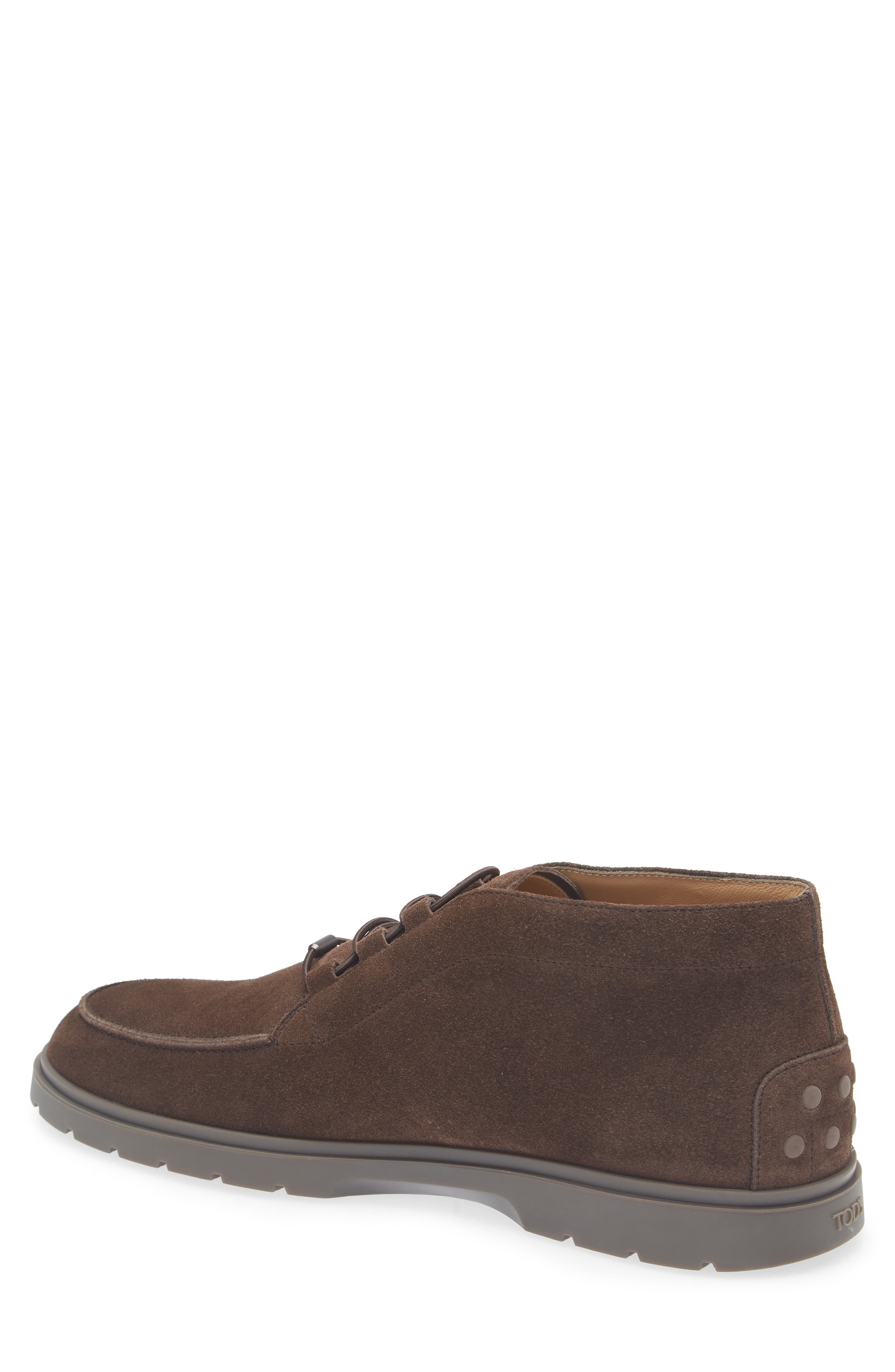 Tod's Apron Toe Suede Chukka Boot, Alternate, color, Testa Moro
