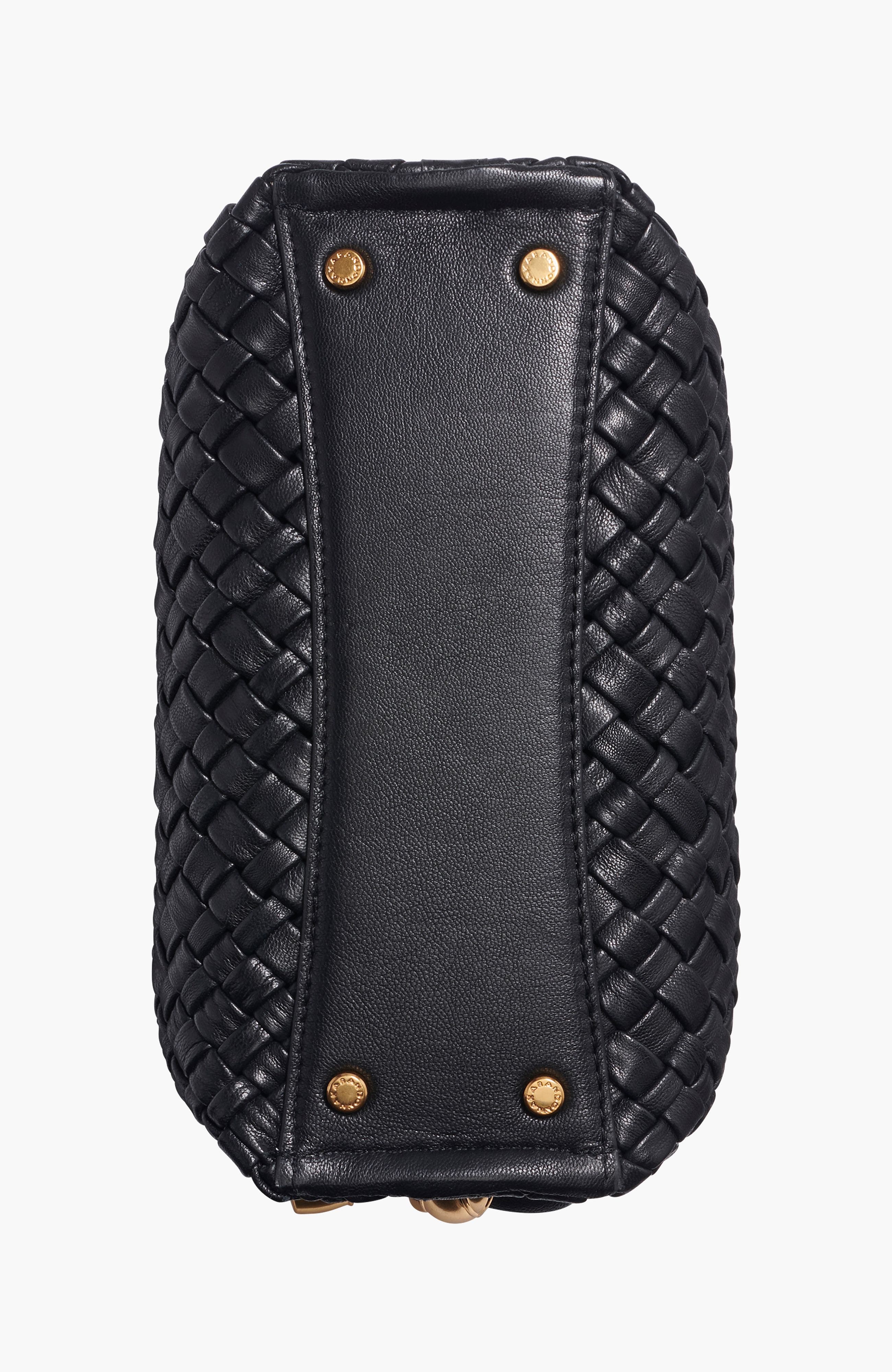 Donna Karan New York Cashmere Woven Leather Crossbody Bag, Alternate, color, Black/Gold