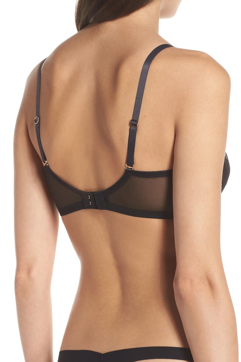 Uptown Convertible Underwire Demi Bra, Alternate, color, BLACK