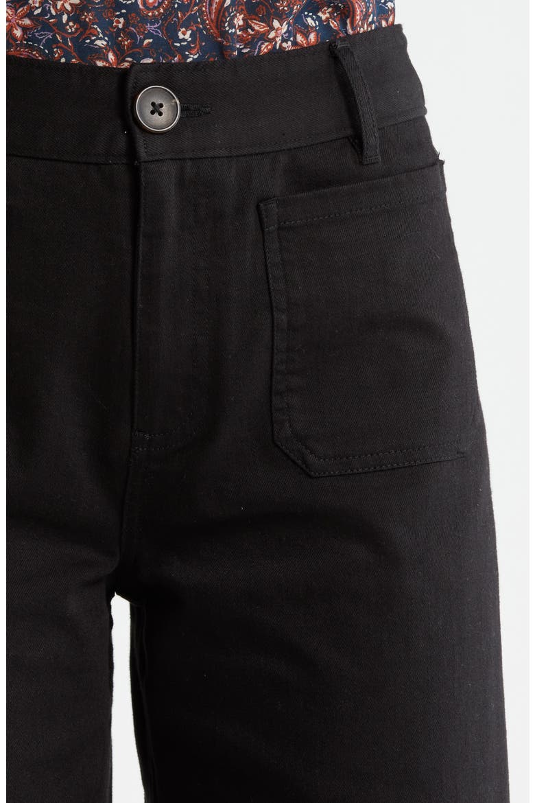 Patch Pocket Crop Wide Leg Pants, Alternate, color, BLACK