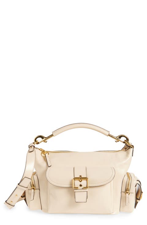 Camera Leather Top Handle Bag