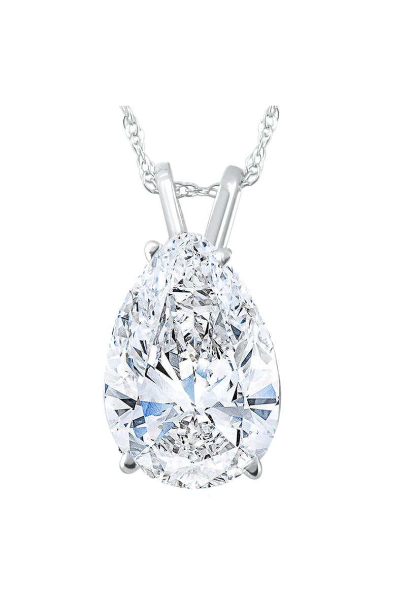 Bliss Diamond 3.03Ct Pear Shape Solitaire Diamond Necklace Pendant Lab Grown Certifed 14k Gold, Main, color, 14K White Gold