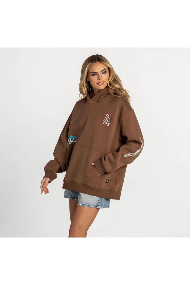 Women's The Wild Collective  Brown Los Angeles Dodgers Oversized Hoodie, Alternate, color, Brown