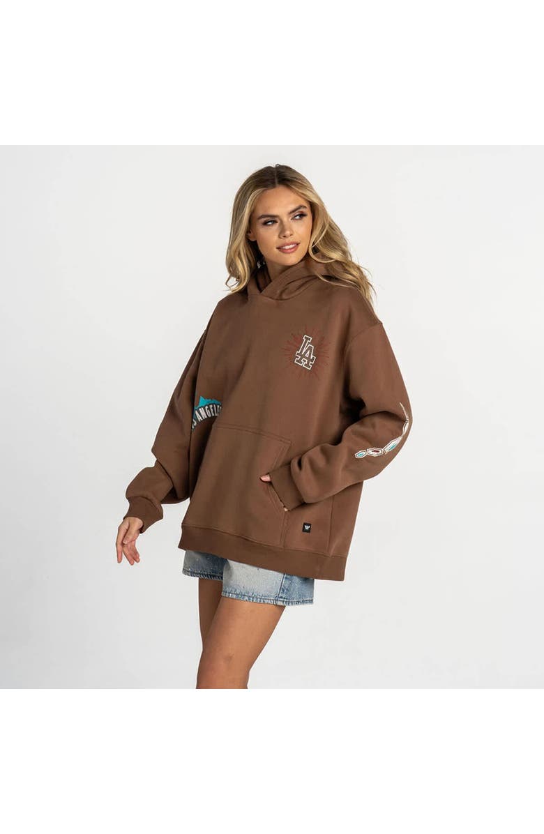 THE WILD COLLECTIVE Women's The Wild Collective  Brown Los Angeles Dodgers Oversized Hoodie, Alternate, color, Brown