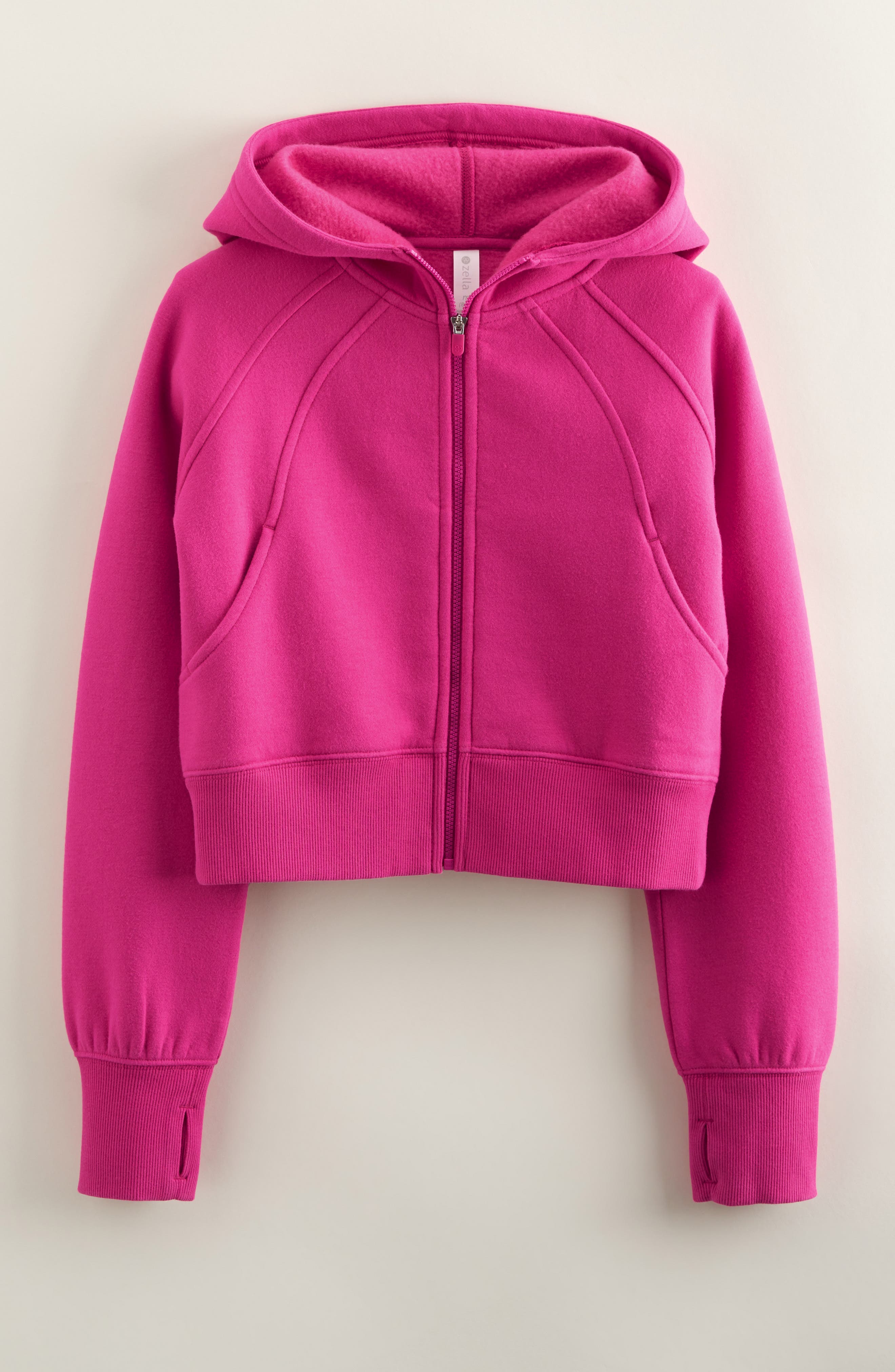 Zella Girl Kids' Cloud Fleece Full Zip Hoodie in Pink Berry 
