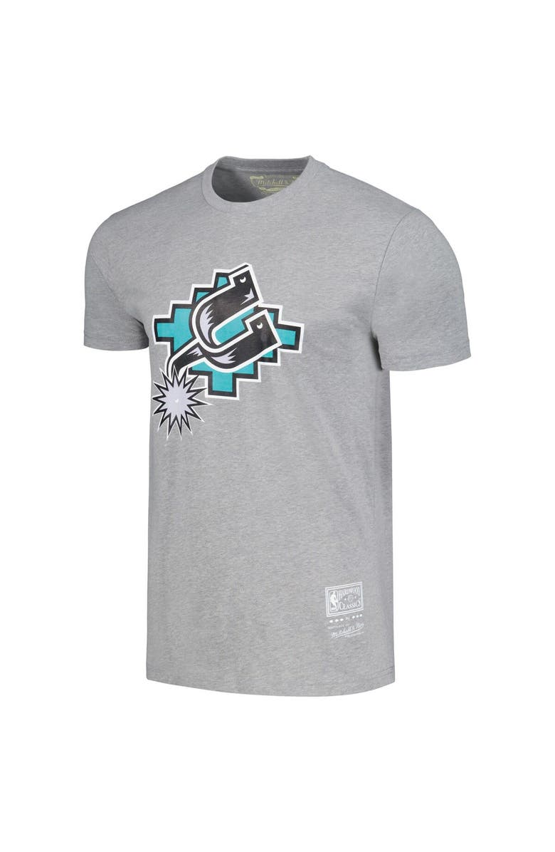 Mitchell & Ness Unisex Mitchell & Ness Heather Gray San Antonio Spurs Hardwood Classics MVP Throwback Logo T-Shirt, Alternate, color, Heather Gray