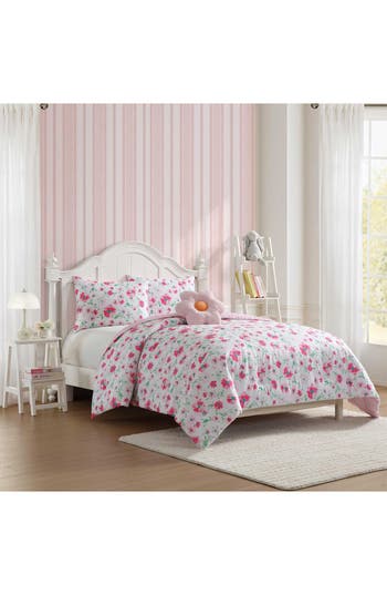 Laura Ashley Meadow Daisies Comforter Set In Pink