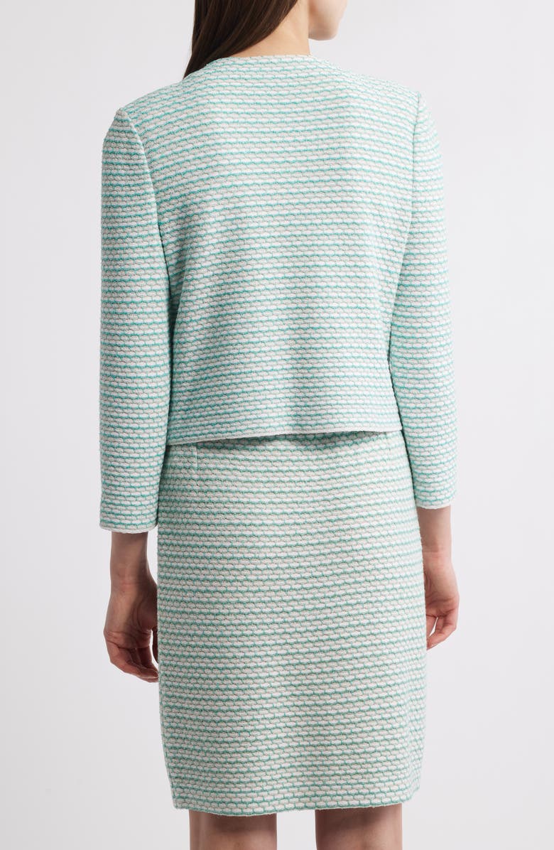 Ming Wang x Tanya Foster Heritage Fit Textured Stitch Knit Jacket, Alternate, color, 