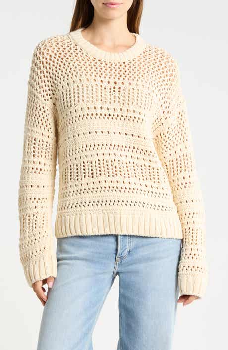 Whitecap Open Stitch Cotton Crewneck Sweater