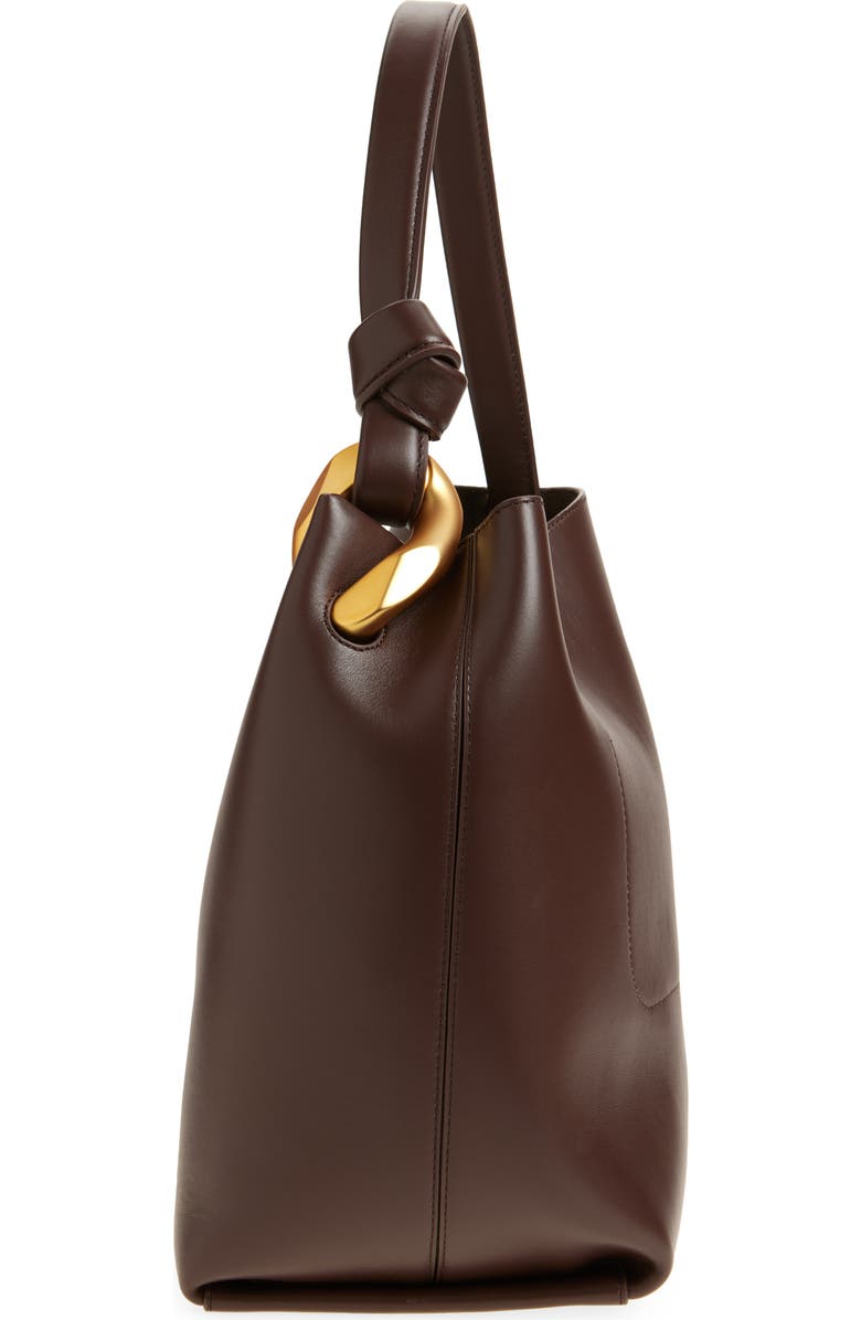 JW Anderson Small JWA Corner Leather Bucket Tote, Alternate, color, Deep Walnut 631