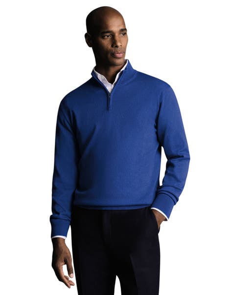 Merino Zip Neck Long Sleeve Sweater