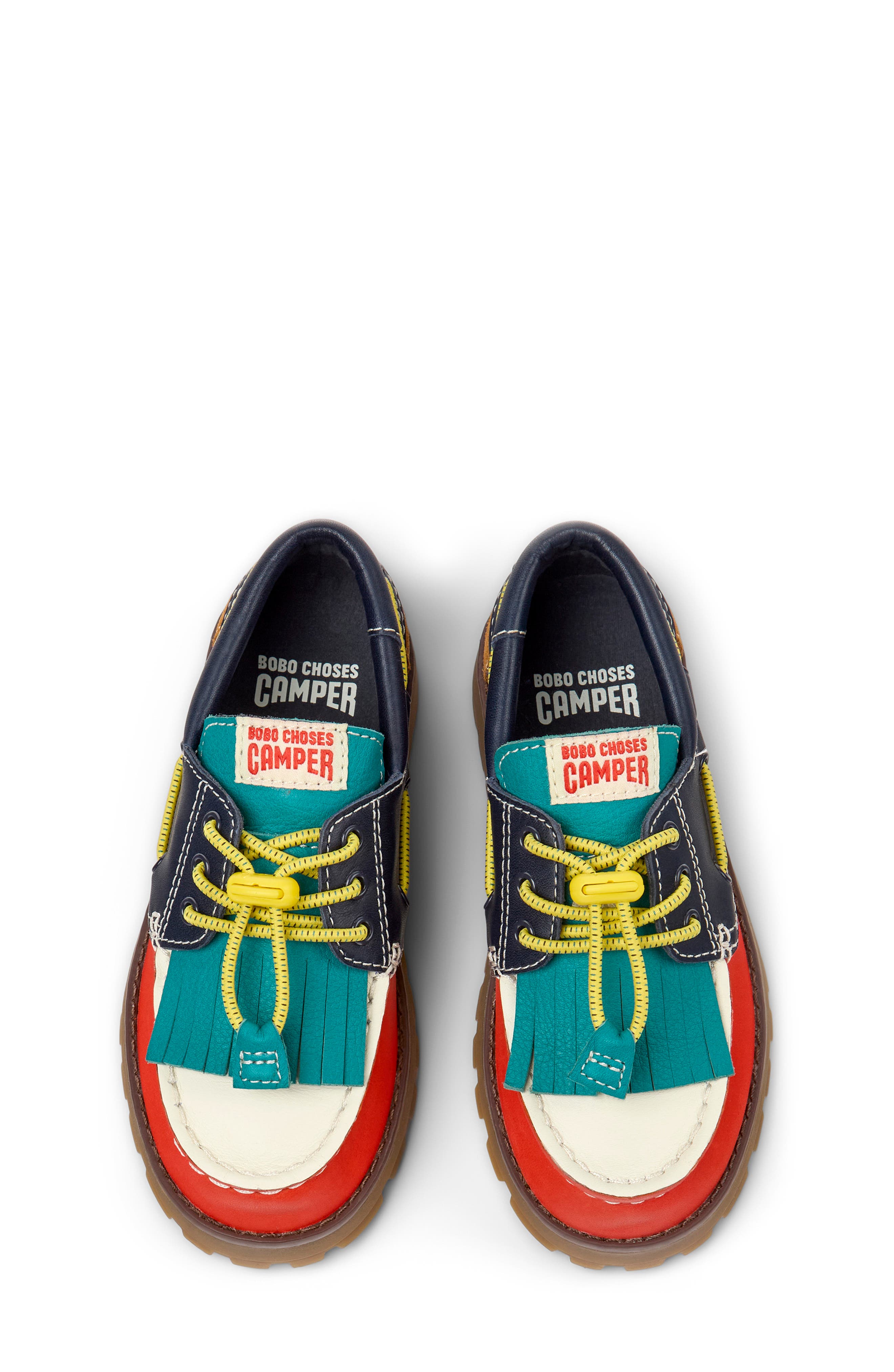 Kids' x Bobo Choses Colorblock Boat Shoe, Alternate, color, RED MULTI