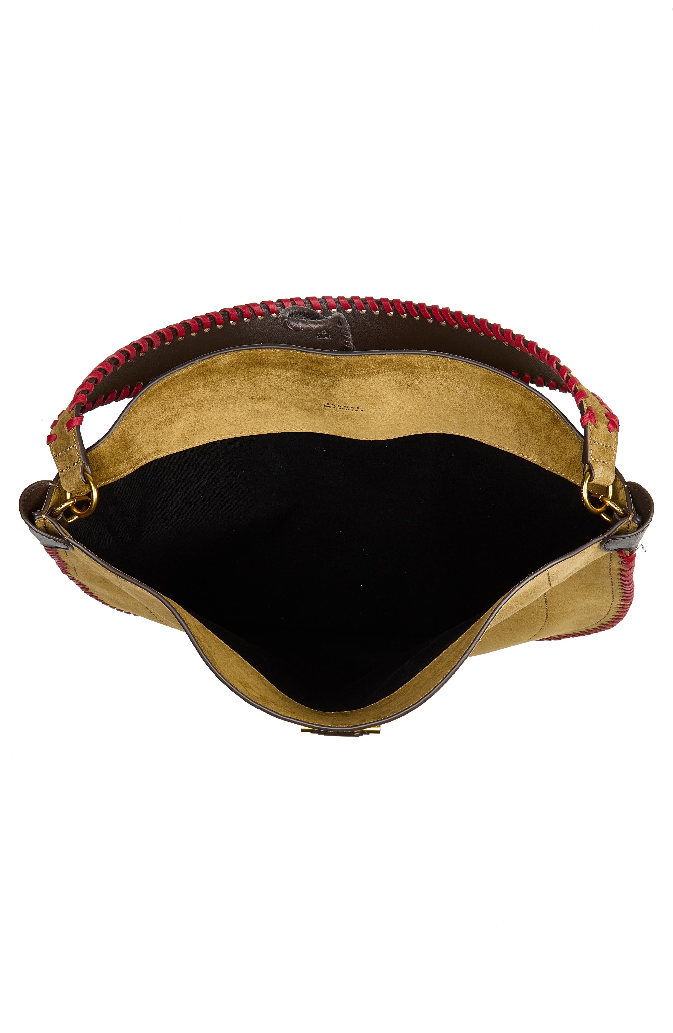 Oskan Soft Hobo Bag, Alternate, color, TAUPE/ CHERRY