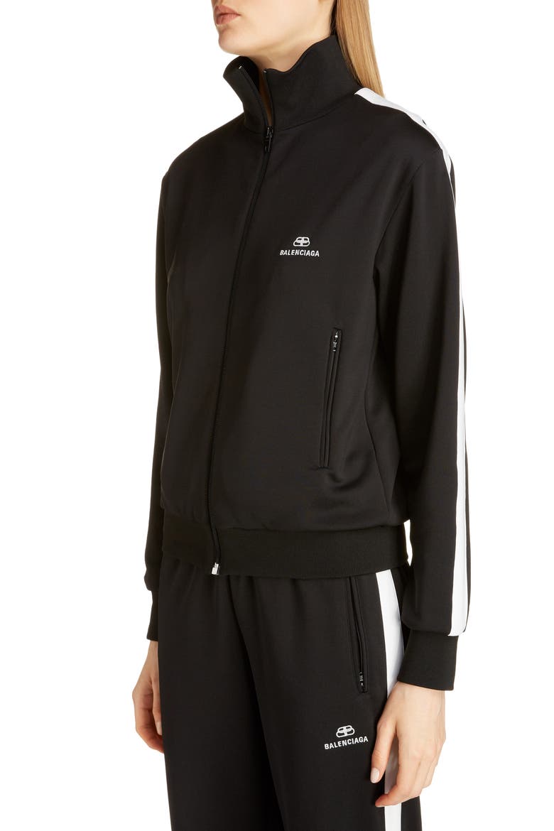 Logo Track Jacket, Alternate, color, BLACK/ WHITE