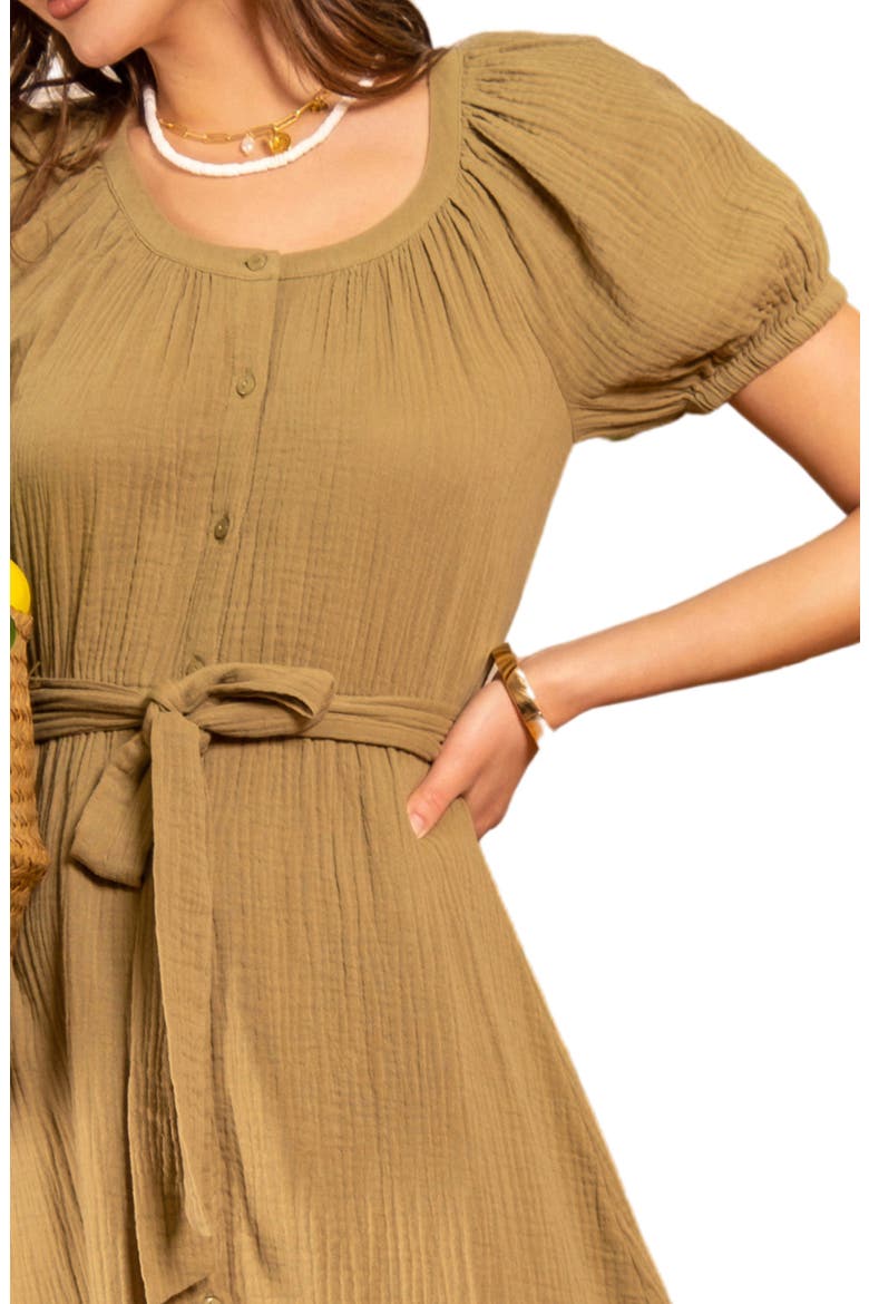Gauze Maxi Dress, Alternate, color, OLIVE