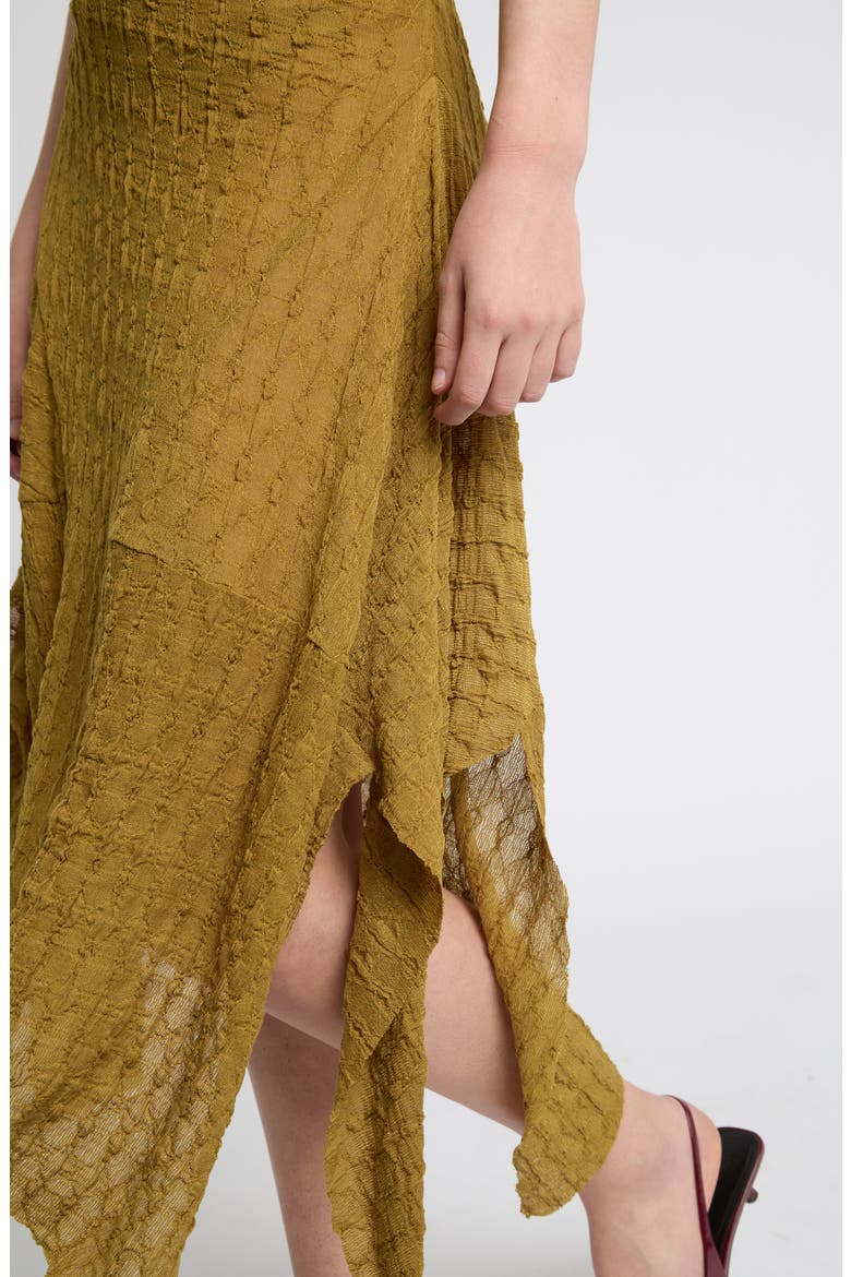 Hanky Hem Midi Bandeau Dress, Alternate, color, CHARTREUSE