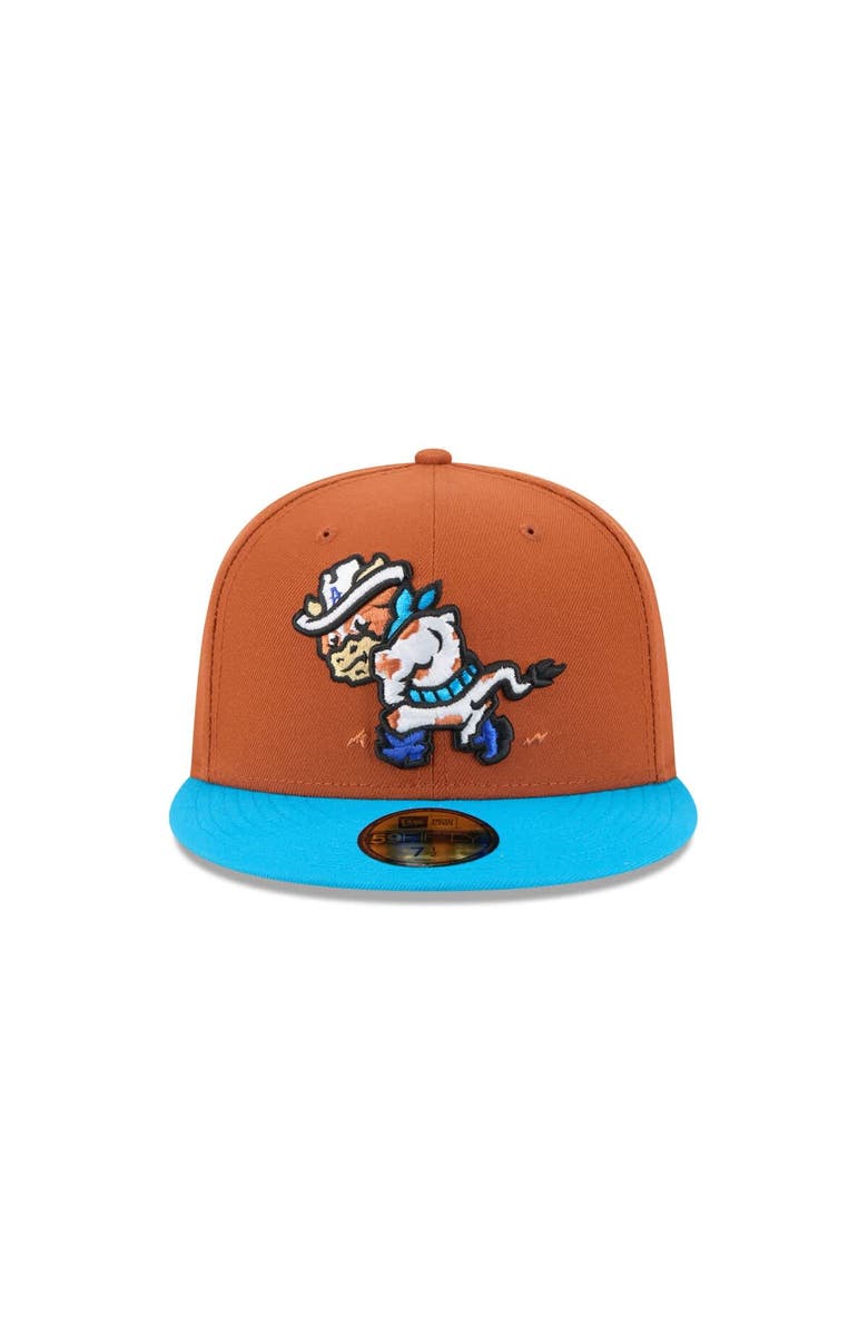 New Era Men's New Era Brown Amarillo Sod Poodles Theme Nights 59FIFTY Fitted Hat, Alternate, color, Brown