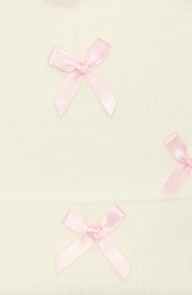 Capelli New York Kids' Bow Beanie & Gloves Set, Alternate, color, Ivory Combo