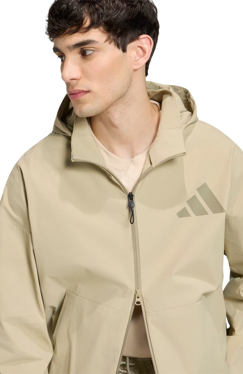 adidas Z.N.E. Woven Hooded Track Jacket, Alternate, color, Wonder Cargo