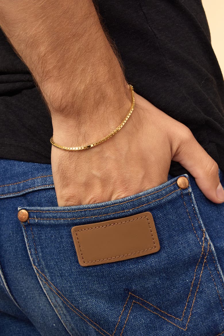 14K Gold Bodega Box Bracelet, Alternate, color, Yellow Gold