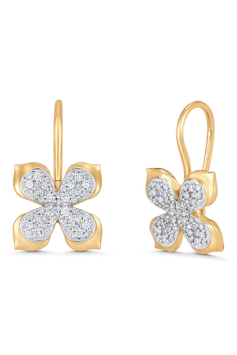 Lierre Diamond Petal Drop Earrings, Main, color, WHITE GOLD