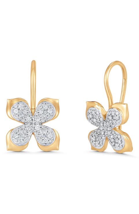 Lierre Diamond Petal Drop Earrings