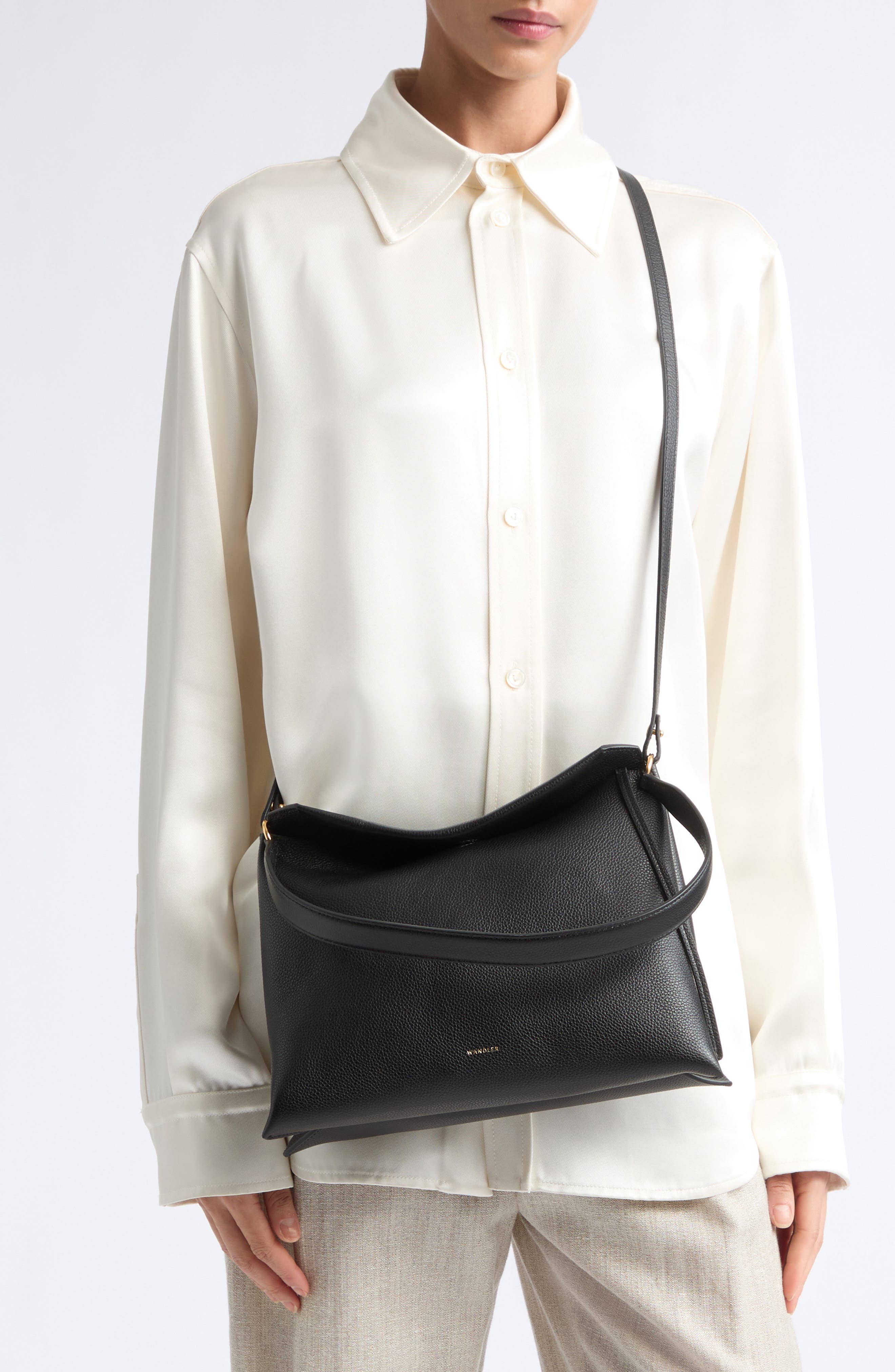 Small Penelope Leather Tote, Alternate, color, BLACK CRUST