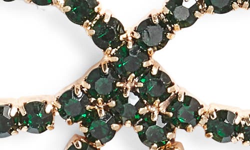 Open Edit Crystal Bow Drop Earrings In Multi