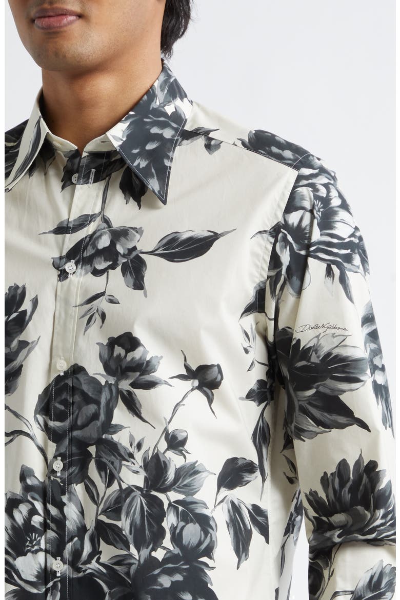 Martini Fit Floral Cotton Poplin Button-Up Shirt, Alternate, color, RAMAGE PEONIE FBEIGE