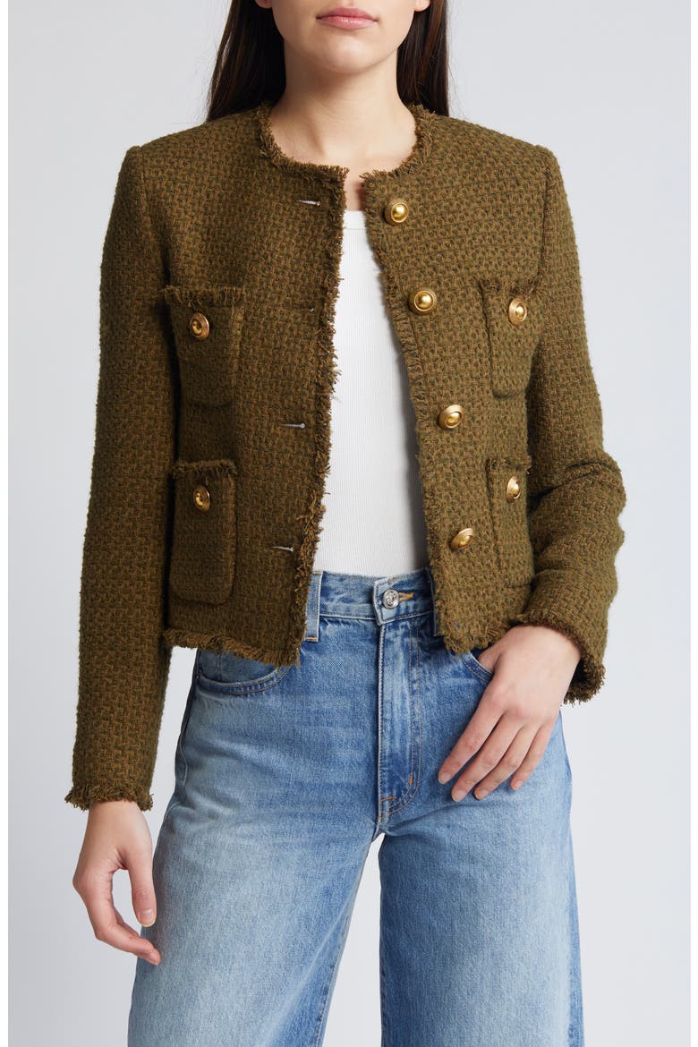 Wintour Tweed Jacket, Main, color, KHAKI