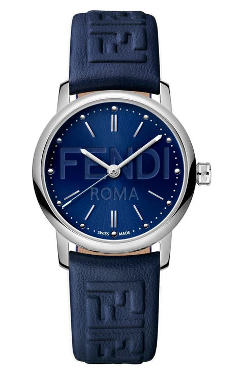 Forever Fendi Swiss Quartz Leather Strap Watch, 29mm