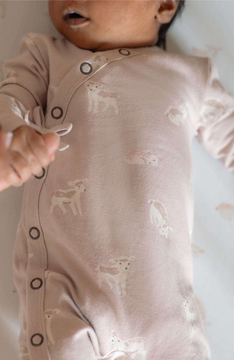 Pehr The Littles Stretch Organic Cotton Romper, Alternate, color, Dear Lamb