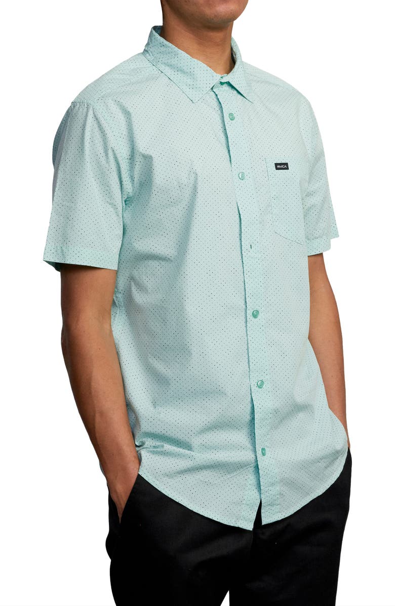 RVCA Carlo Dot Short Sleeve Button-Up Shirt, Alternate, color, 