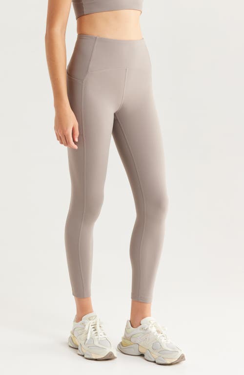 Zella Studio Luxe High Waist Pocket 7/8 Leggings In Neutral