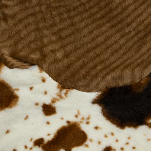 Northlight Corduroy Christmas Tree Skirt With Faux Fur Trim In Brown