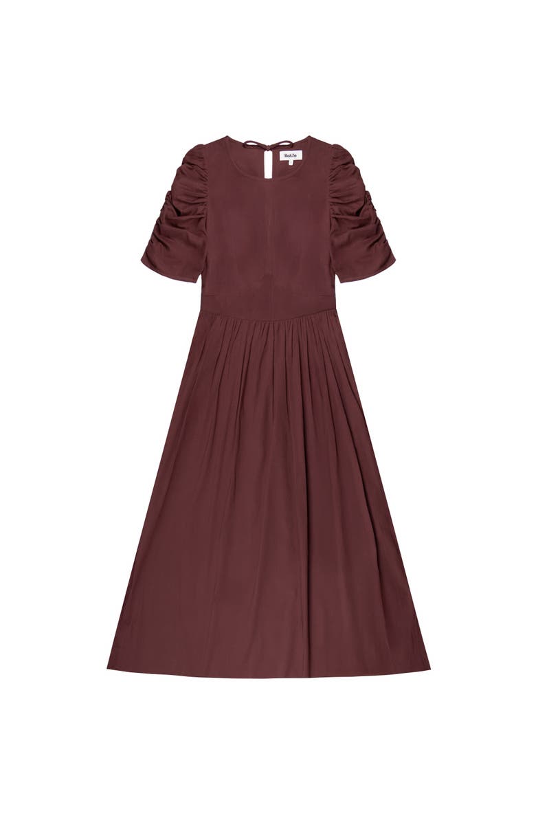 Ro&Zo Cotton Puff Sleeve Midi Dress, Alternate, color, 