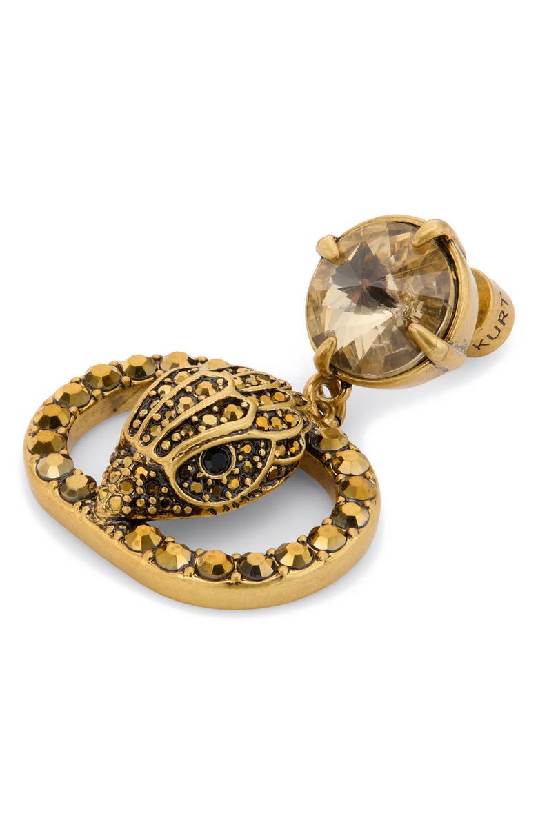 Kurt Geiger London Chelsea Eagle Crystal Drop Earrings, Alternate, color, Brass